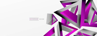 Üçgen soyut arkaplan. 3D vektör temel biçim teknolojisi veya iş konsepti bileşimi. Duvar kağıdı, afiş, arkaplan veya iniş için moda tekno iş şablonu