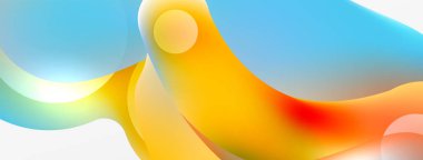 Fluid abstract background, round shapes and circle flowing design for wallpaper, banner, background or landing