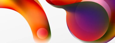 Fluid abstract background, round shapes and circle flowing design for wallpaper, banner, background or landing