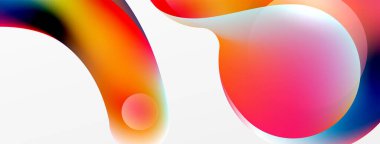 Fluid abstract background, round shapes and circle flowing design for wallpaper, banner, background or landing