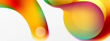 Fluid abstract background, round shapes and circle flowing design for wallpaper, banner, background or landing