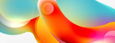 Fluid abstract background, round shapes and circle flowing design for wallpaper, banner, background or landing