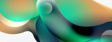 Fluid abstract background, round shapes and circle flowing design for wallpaper, banner, background or landing