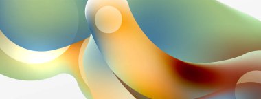 Fluid abstract background, round shapes and circle flowing design for wallpaper, banner, background or landing