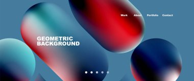 Colorful metallic geometric shapes minimal abstract background