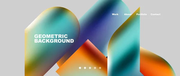 Landing Page Background Template Colorful Plastic Shapes Abstract Composition Vector — 图库矢量图片
