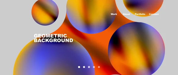 Flowing Gradient Colors Elements Circles Vector Illustration Wallpaper Banner Background — Διανυσματικό Αρχείο