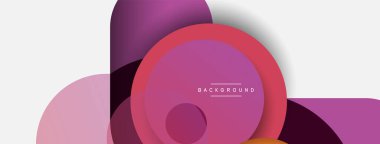 Çember ve yuvarlak şekiller soyut arkaplan. Duvar kağıdı afişi veya iniş sayfası için vektör illüstrasyonu