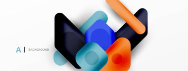 Minimum geometrik soyut arkaplan. Renkli geometrik bloklar. Çizgiler, kareler ve üçgenler duvar kağıdı bileşimi