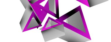 Üçgen soyut arkaplan. 3D vektör temel biçim teknolojisi veya iş konsepti bileşimi. Duvar kağıdı, afiş, arkaplan veya iniş için moda tekno iş şablonu