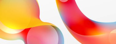 Fluid abstract background. Liquid color gradients composition. Round shapes and circle flowing design for wallpaper, banner, background or landing