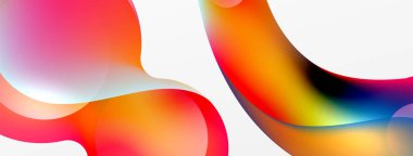 Fluid abstract background. Liquid color gradients composition. Round shapes and circle flowing design for wallpaper, banner, background or landing