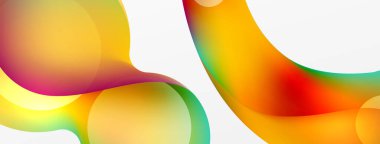 Fluid abstract background. Liquid color gradients composition. Round shapes and circle flowing design for wallpaper, banner, background or landing