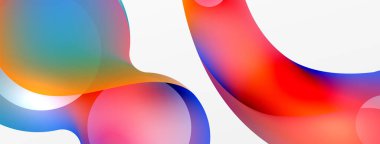 Fluid abstract background. Liquid color gradients composition. Round shapes and circle flowing design for wallpaper, banner, background or landing