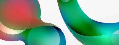Fluid abstract background. Liquid color gradients composition. Round shapes and circle flowing design for wallpaper, banner, background or landing