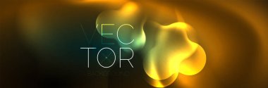 Glowing neon lights abstract shapes composition. Magic energy concept. Template for wallpaper, banner, background or landing