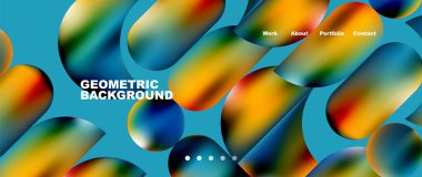 Colorful metallic geometric shapes minimal abstract background