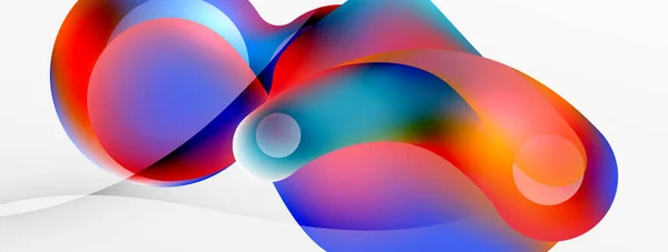 Fluid Abstract Background Liquid Color Gradients Composition Shapes Circle Flowing — Archivo Imágenes Vectoriales