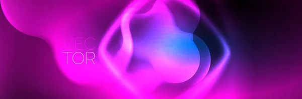 Светящиеся Неоновые Огни Абстрактно Формируют Композицию Волшебная Энергетика Шаблон Обоев — стоковый вектор