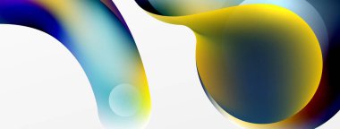 Fluid abstract background. Liquid color gradients composition. Round shapes and circle flowing design for wallpaper, banner, background or landing