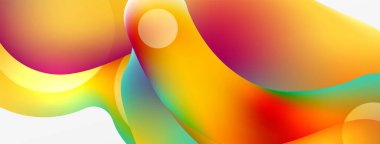 Fluid abstract background. Liquid color gradients composition. Round shapes and circle flowing design for wallpaper, banner, background or landing