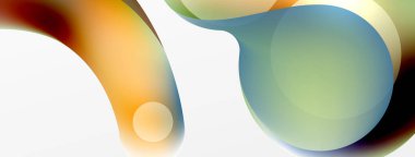 Fluid abstract background. Liquid color gradients composition. Round shapes and circle flowing design for wallpaper, banner, background or landing