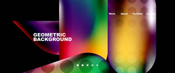 Landing Page Background Template Colorful Plastic Shapes Abstract Composition Vector — стоковый вектор