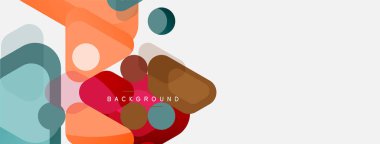 Soyut yuvarlak geometrik şekiller ve daireler. Duvar kağıdı, afiş, arkaplan veya iniş için moda tekno iş şablonu