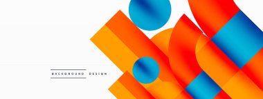 Çember ve kare geometrik arkaplan. Duvar kağıdı, pankart, arkaplan ya da iniş için üçgen ve kareli yuvarlak şekiller