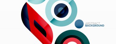 Soyut yuvarlak şekiller arka plan. Minimalist dekorasyon. Çemberleri ve halkaları olan geometrik arkaplan