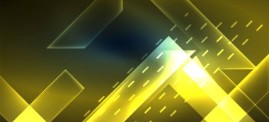 Arka plan duvar kağıtları, parlak çizgiler ve geometrik şekiller. Yapay Zeka teknolojisi, engelleme zinciri, iletişim, 5G, bilim, iş ve teknoloji konsepti için koyu duvar kağıdı