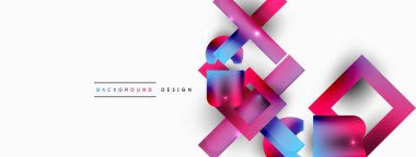 Dinamik bileşim, parlak geometrik şekiller soyut arkaplan. Duvar kağıdı, afiş, arkaplan veya iniş için moda tekno iş şablonu