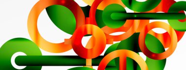 Minimum geometrik soyut arkaplan. Çember, çizgi ve yuvarlak şekiller tasarımı. Duvar kağıdı, afiş, arkaplan veya iniş için moda tekno iş şablonu