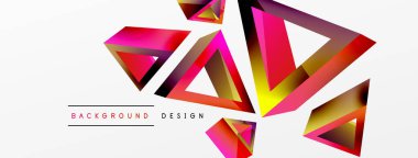 3d üçgen soyut arkaplan. Temel şekil teknolojisi ya da iş konsepti bileşimi. Duvar kağıdı, afiş, arkaplan veya iniş için moda tekno iş şablonu