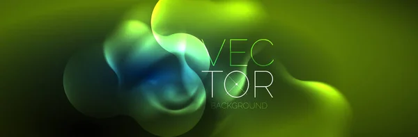 Glowing Neon Lights Abstract Shapes Composition Magic Energy Concept Template — Image vectorielle