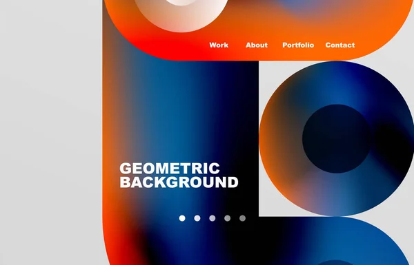 Circles Shapes Landing Page Abstract Geometric Background Web Page Website — Vector de stock