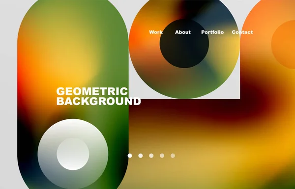 Circles Shapes Landing Page Abstract Geometric Background Web Page Website — Stok Vektör