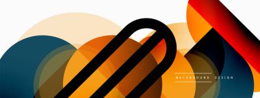 Yuvarlak üçgen çizgileri ve daireleri şekillendirir. Duvar kağıdı afişi arkaplanı veya iniş sayfası için Geometrik vektör çizimi