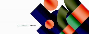 Çember ve kare geometrik arkaplan. Duvar kağıdı, pankart, arkaplan ya da iniş için üçgen ve kareli yuvarlak şekiller