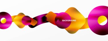 Metalik parlak geometrik yüzeyler, yuvarlak şekiller ve daireler. Duvar kağıdı, afiş, arkaplan, kart, kitap illüstrasyonu, iniş sayfası için dijital ağ geleceksel şablonu