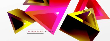 3d üçgen soyut arkaplan. Temel şekil teknolojisi ya da iş konsepti bileşimi. Duvar kağıdı, afiş, arkaplan veya iniş için moda tekno iş şablonu