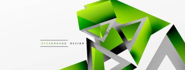 Üçgen soyut arkaplan. 3D vektör temel biçim teknolojisi veya iş konsepti bileşimi. Duvar kağıdı, afiş, arkaplan veya iniş için moda tekno iş şablonu