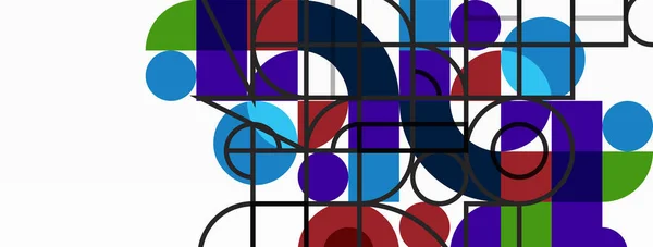 Minimal Geometric Abstract Background Circle Square Triangle Design Trendy Techno — Stock vektor