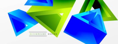 3d üçgen soyut arkaplan. Temel şekil teknolojisi ya da iş konsepti bileşimi. Duvar kağıdı, afiş, arkaplan veya iniş için moda tekno iş şablonu