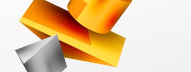 Vektör 3d soyut arkaplan. Şekiller 3 boyutlu üçgen ve silindir. Duvar kağıdı, afiş, arkaplan veya iniş için moda tekno iş şablonu