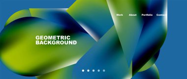 Landing page background template. Colorful plastic round shapes abstract composition. Vector illustration for wallpaper, banner, background