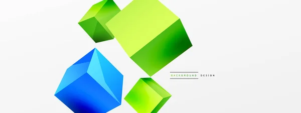 Cubes Vector Abstract Background Composition Square Shaped Basic Geometric Elements — Stockvektor