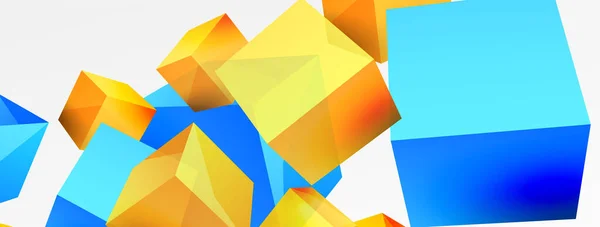 Cubes Vector Abstract Background Composition Square Shaped Basic Geometric Elements — стоковый вектор
