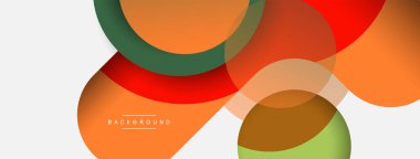 Vektör yuvarlak şekilli daireler minimum geometrik arkaplan. Duvar kağıdı afişi veya iniş sayfası için vektör illüstrasyonu