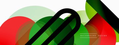 Yuvarlak üçgen çizgileri ve daireleri şekillendirir. Duvar kağıdı afişi arkaplanı veya iniş sayfası için Geometrik vektör çizimi